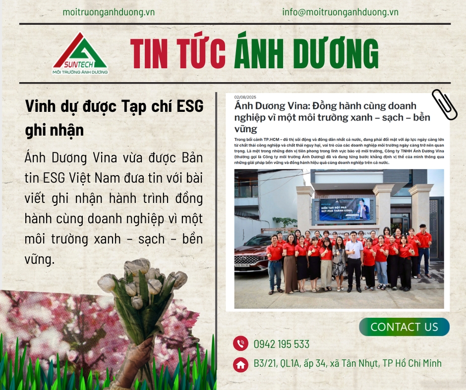 Ánh Dương Vina vừa được báo điện tử ESG Việt Nam đưa tin.
